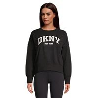 Varsity Puff Logo Blouson-Sleeve Sweatshirt