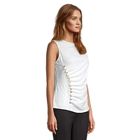 Side-Ruched Sleeveless Top