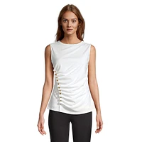 Side-Ruched Sleeveless Top