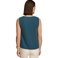 Hardware-Strap Sleeveless Top