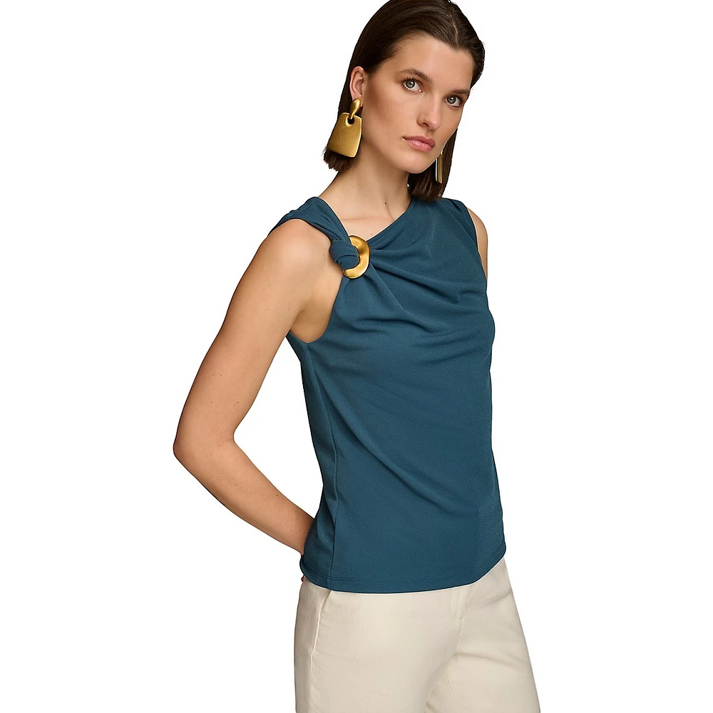 Hardware-Strap Sleeveless Top