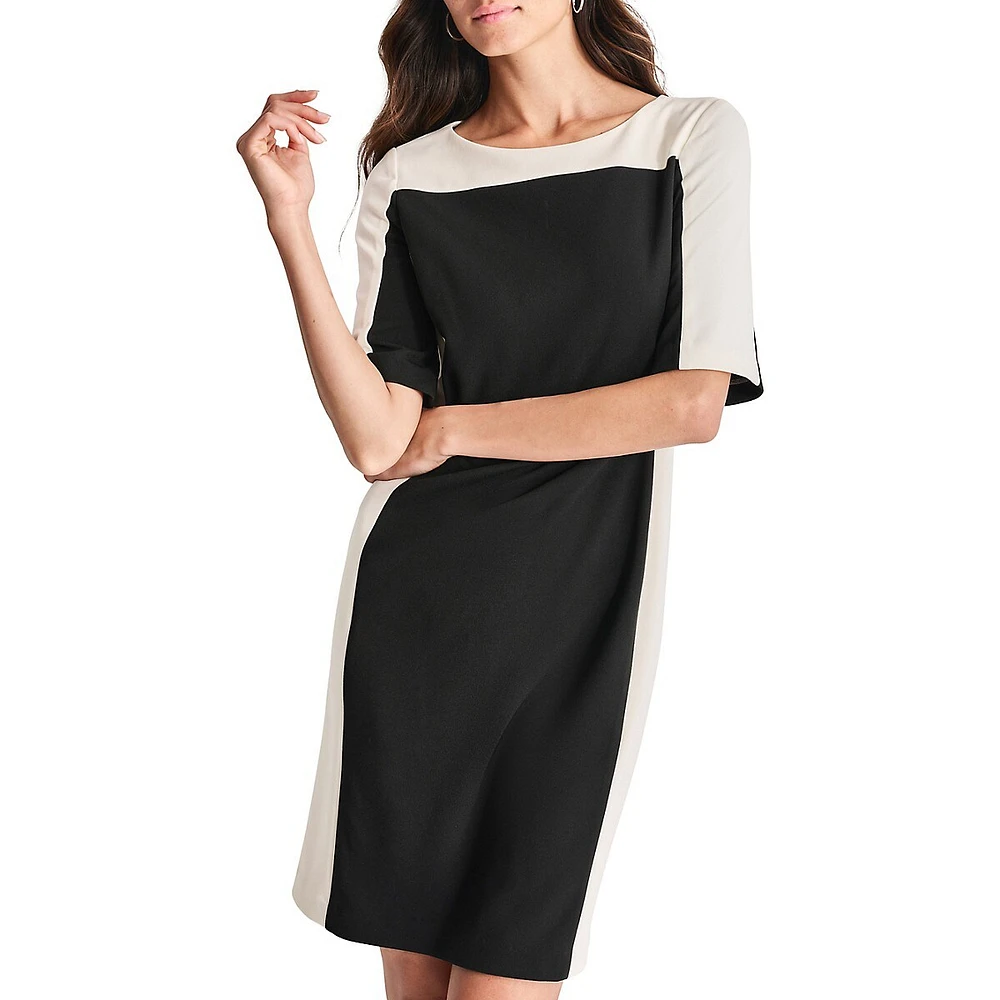 Colourblock Roundneck Shift Dress