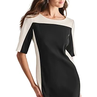 Colourblock Roundneck Shift Dress