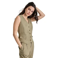 Linen-Blend Suit Vest