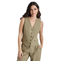 Linen-Blend Suit Vest