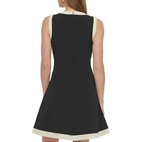 Two-Tone Sleeveless Fit-&-Flare Dress