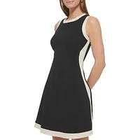 Two-Tone Sleeveless Fit-&-Flare Dress