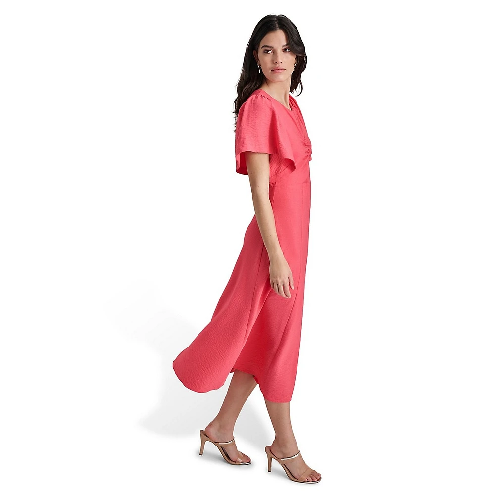 Flutter-Sleeve Fit-&-Flare Dress