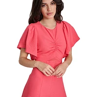 Flutter-Sleeve Fit-&-Flare Dress