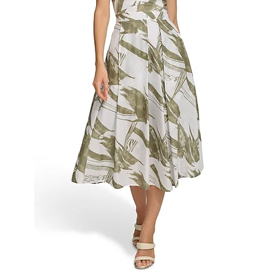 Printed Voile Midi Skirt