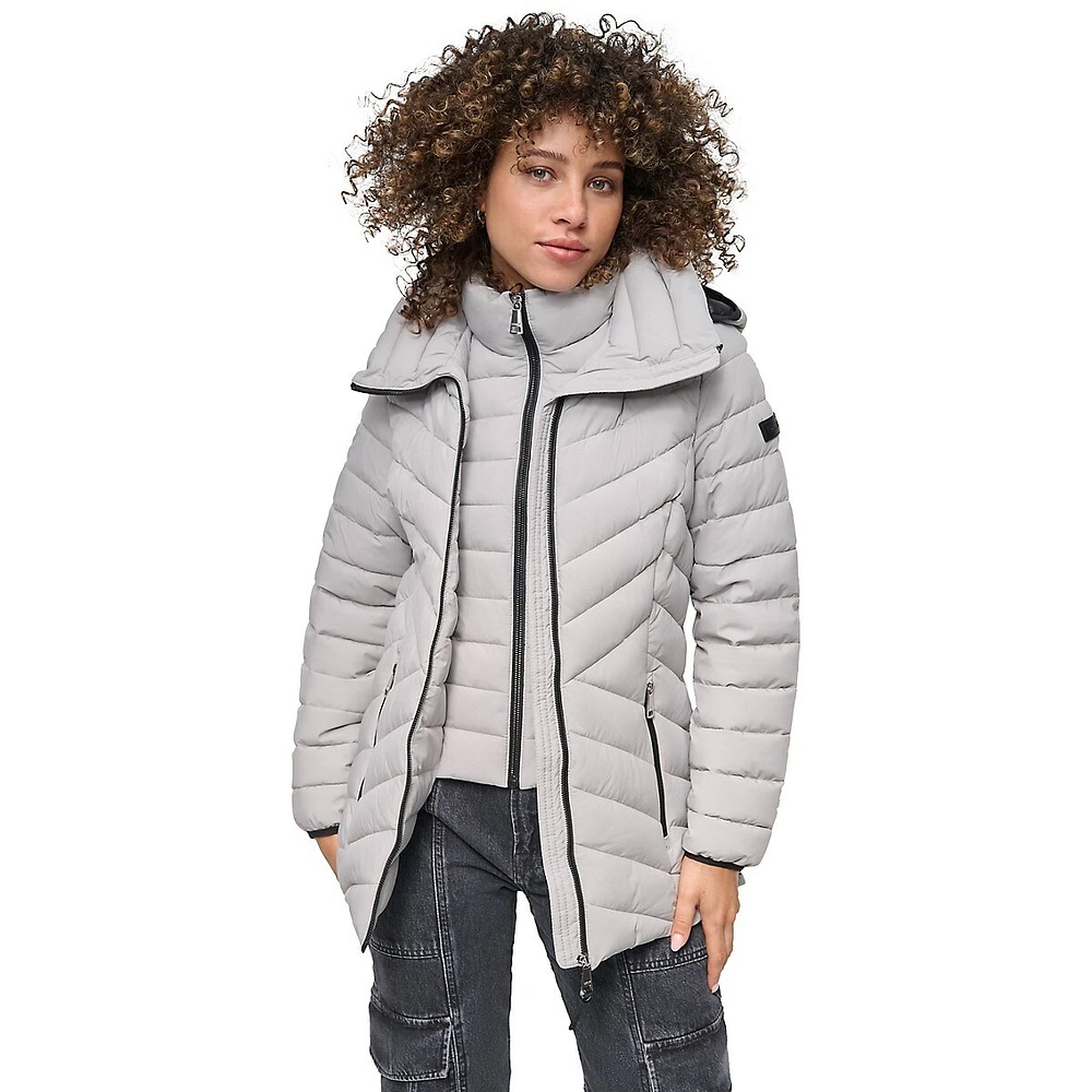 Hooded Short Packable Gilet Coat