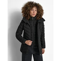 Hooded Short Packable Gilet Coat