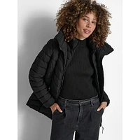 Hooded Short Packable Gilet Coat