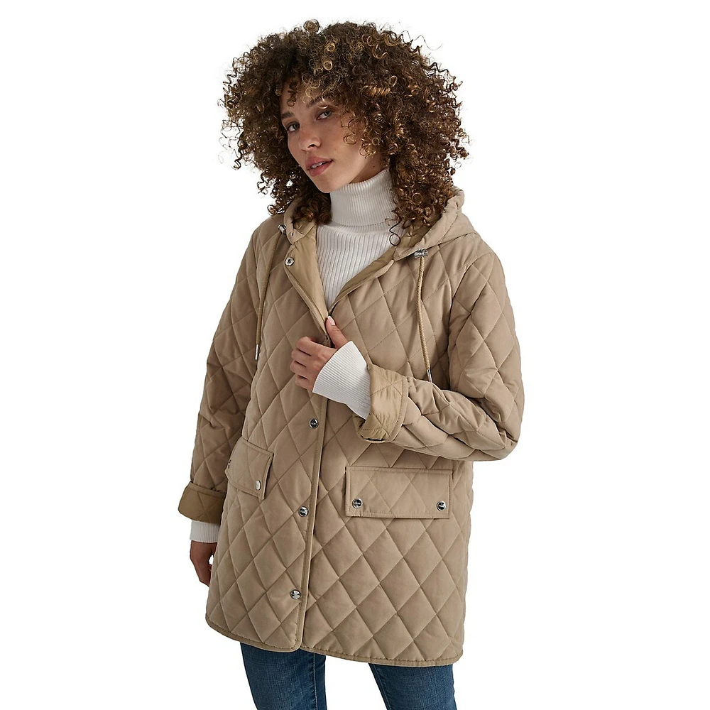 Hooded Quilted & Insulated Barn Jacket