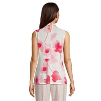 Floral Sleeveless Twist-Front Top