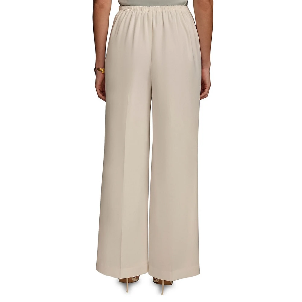 Flat-Front Wide-Leg Pants