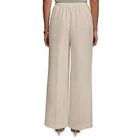 Flat-Front Wide-Leg Pants