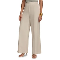 Flat-Front Wide-Leg Pants