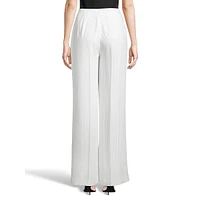 Pinstriped Wide-Leg Trousers