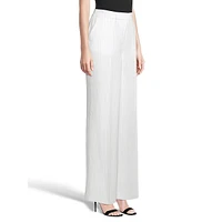 Pinstriped Wide-Leg Trousers