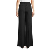 Pinstriped Wide-Leg Trousers