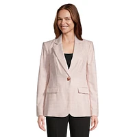 Textured Single-Breasted Blazer