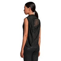 Draped Sleeveless Burnout Velvet Top