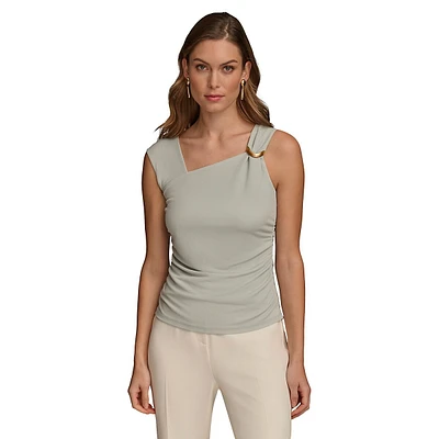 Asymmetric Sleeveless Hardware Top