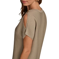 Dolman Keyhole Hardware Knit Top