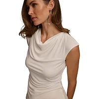 Sleeveless Cowlneck Draped Top