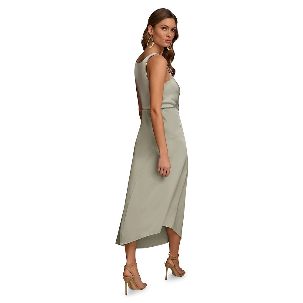 Asymmetrical-Hem Midi Skirt