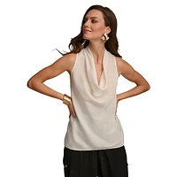 Haut en satin sans manches à col bénitier