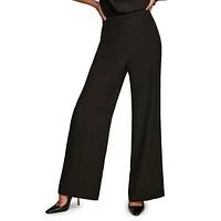 Flat-Front Wide-Leg Pants