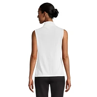 Sleeveless Gathered Mockneck Top