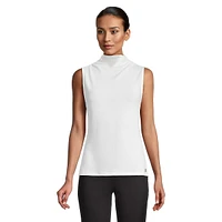 Sleeveless Gathered Mockneck Top