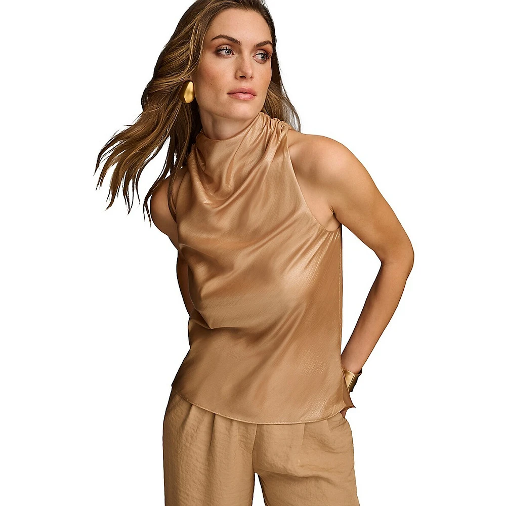 Draped Sleeveless Top