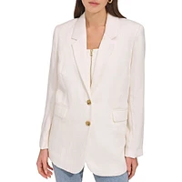 Crinkled Twill Blazer