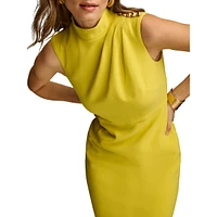 Sleeveless Shoulder-Button Sheath Dress