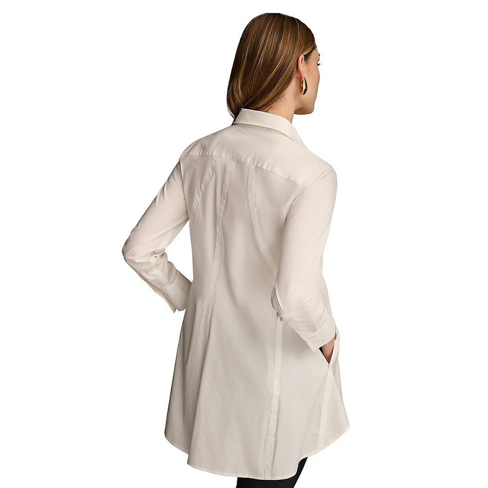 Tunique coupe A style chemise