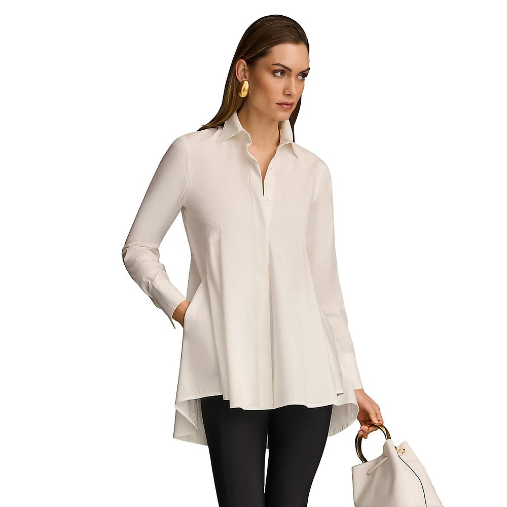 Tunique coupe A style chemise