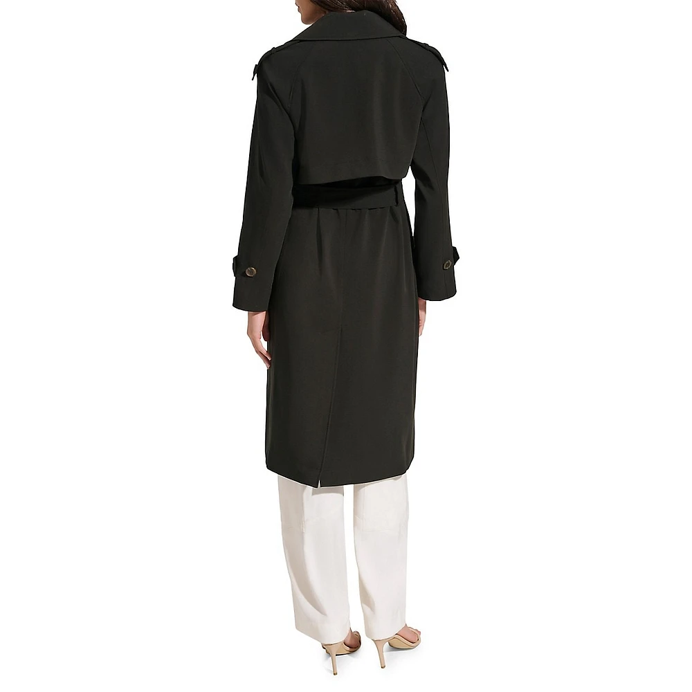 Double-Breased Crepe Trench Coat