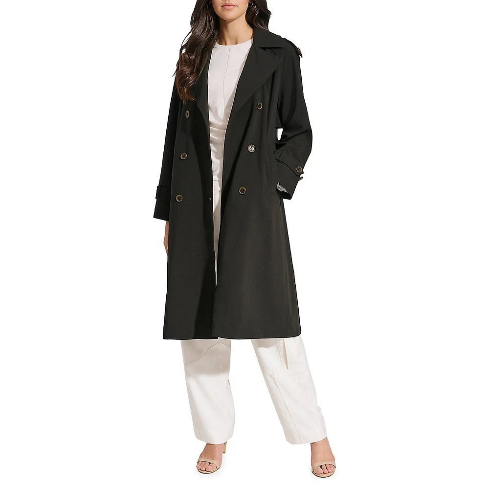 Double-Breased Crepe Trench Coat