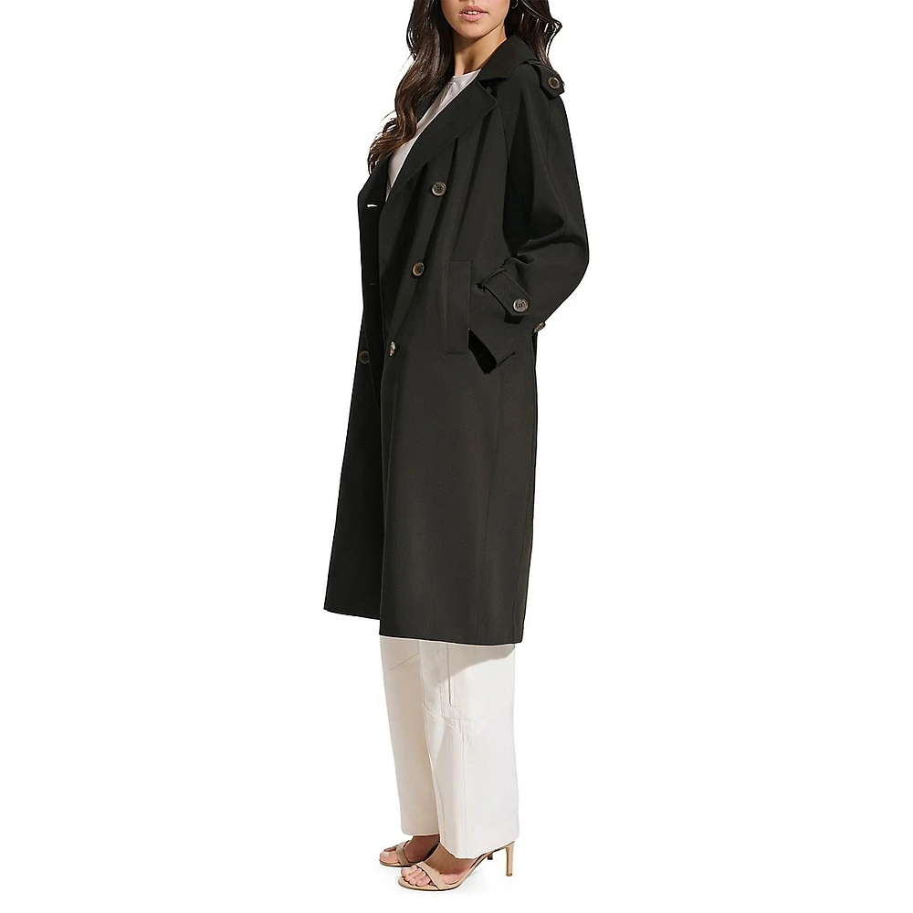 Double-Breased Crepe Trench Coat