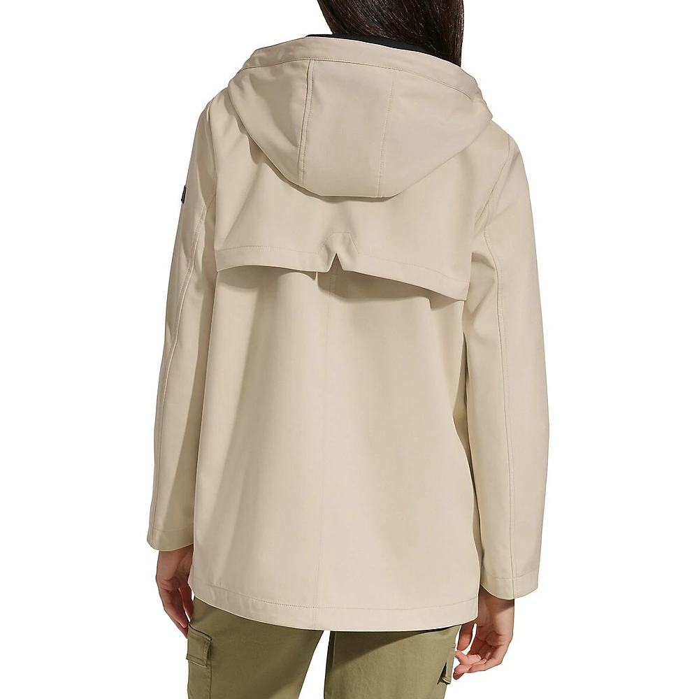 Water-Resistant Hooded Rain Jacket