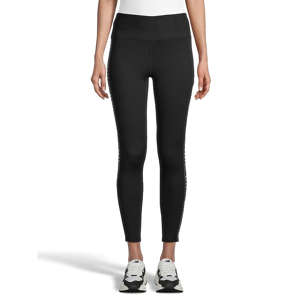 Balance Compression High-Waist Logo-Taping Cropped Leggings