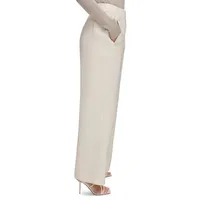 Wide-Leg Twill Trousers