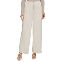 Wide-Leg Twill Trousers