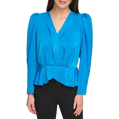 Satin Surplice Blouse