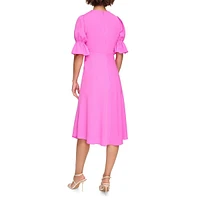 Short-Sleeve Empire-Waist Midi Dress