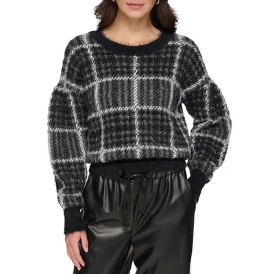 Box Plaid Pile Sweater
